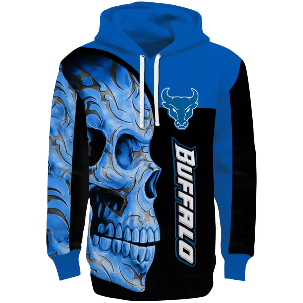 buffalo bulls skull motif royal blue black hoodie best selling buffalo bulls skull motif royal blue black hoodie best selling