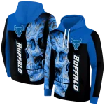 buffalo bulls skull motif royal blue black hoodie best selling