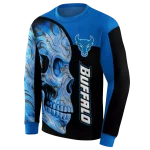 buffalo bulls skull motif royal blue black hoodie best selling
