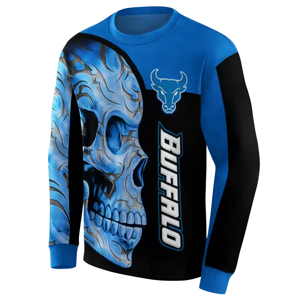 buffalo bulls skull motif royal blue black hoodie new arrival buffalo bulls skull motif royal blue black hoodie new arrival