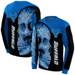 buffalo bulls skull motif royal blue black hoodie best selling