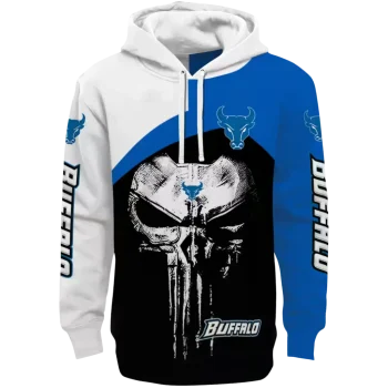 buffalo bulls skull punisher white black hoodie best selling