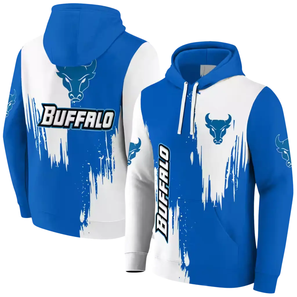 buffalo bulls splatter effect royal blue hoodie fashion forward buffalo bulls splatter effect royal blue hoodie fashion forward