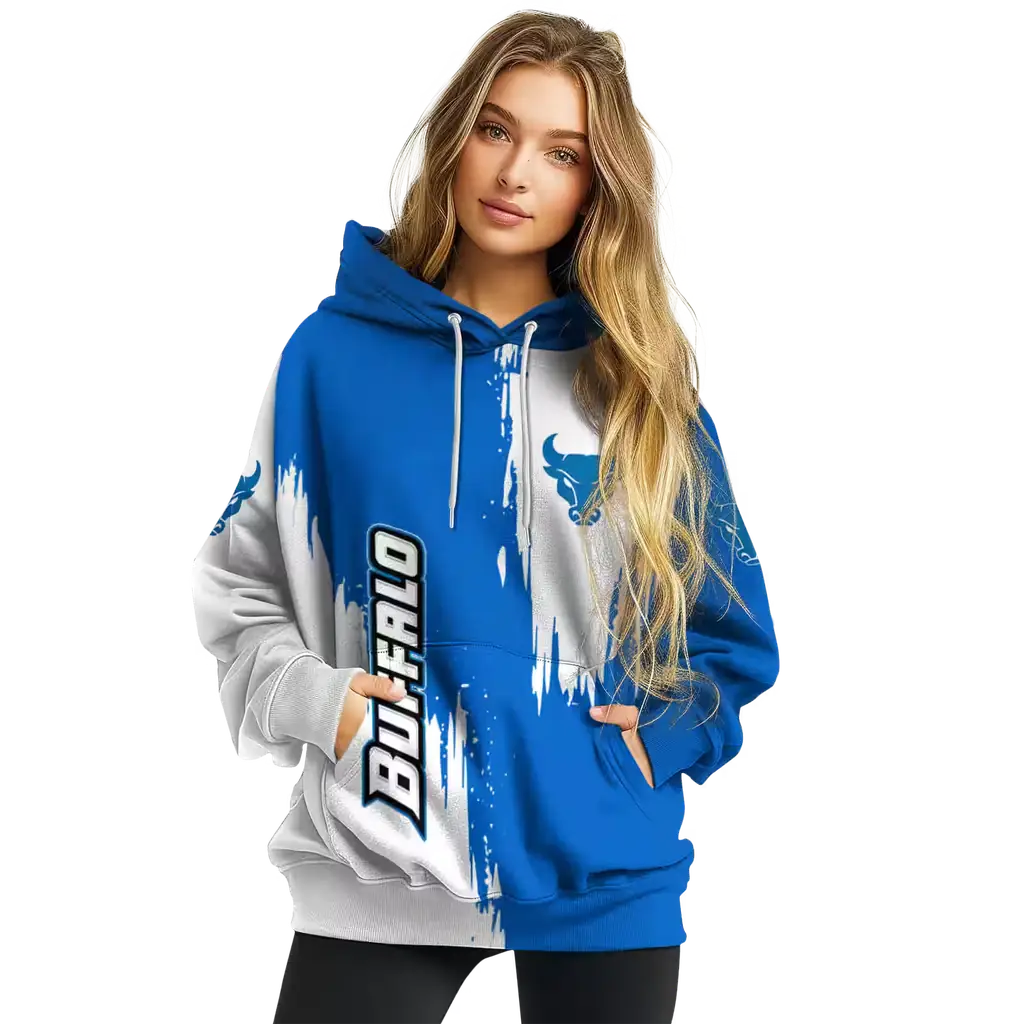 buffalo bulls splatter effect royal blue hoodie high quality buffalo bulls splatter effect royal blue hoodie high quality