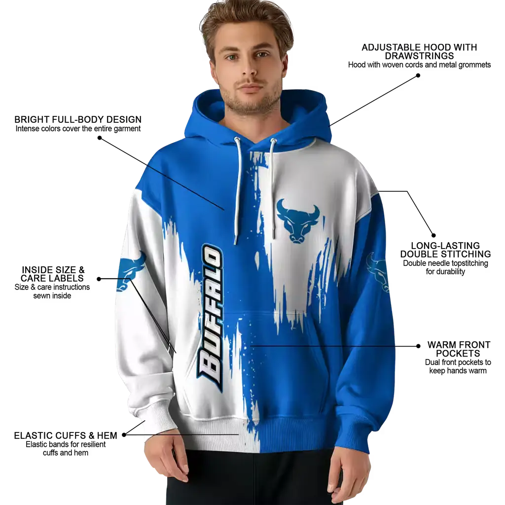 buffalo bulls splatter effect royal blue hoodie latest model buffalo bulls splatter effect royal blue hoodie latest model