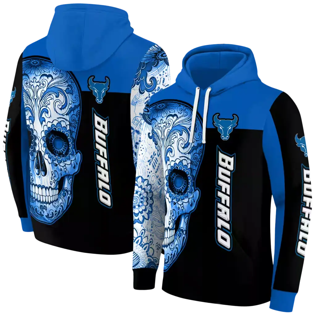 buffalo bulls sugar skull royal blue black hoodie fashion forward buffalo bulls sugar skull royal blue black hoodie fashion forward