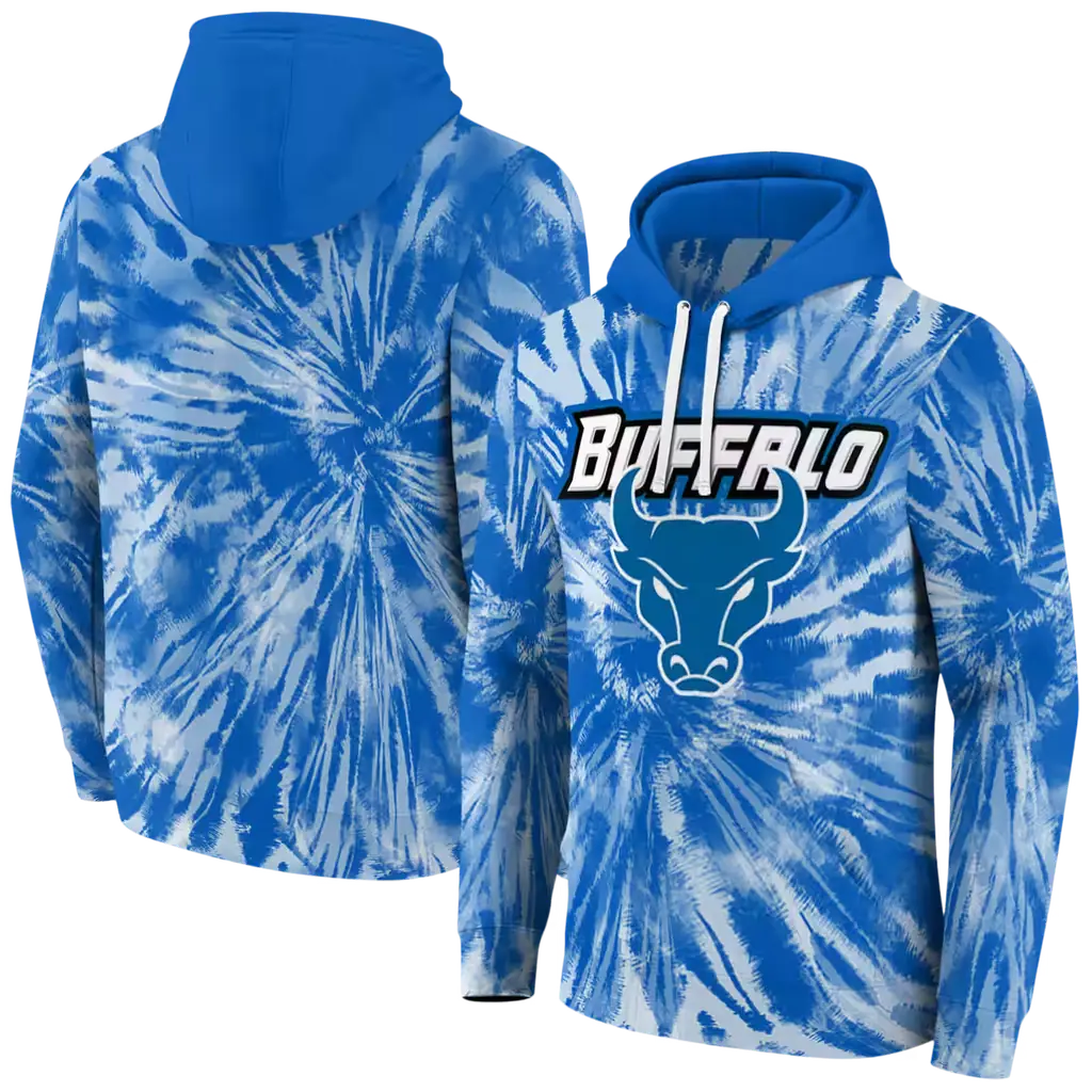 buffalo bulls tie dye pattern royal blue hoodie fashion forward buffalo bulls tie dye pattern royal blue hoodie fashion forward