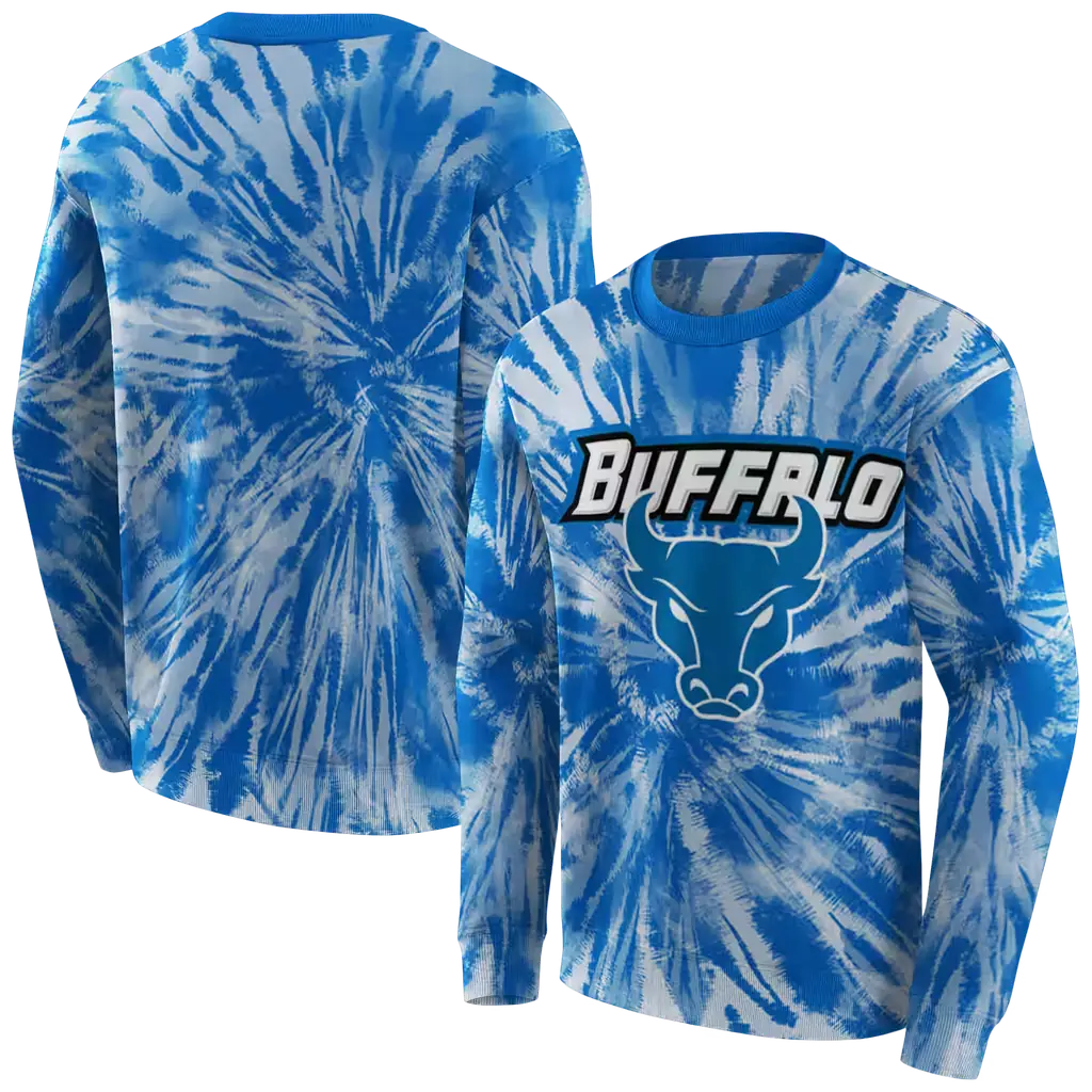 buffalo bulls tie dye pattern royal blue hoodie premium grade buffalo bulls tie dye pattern royal blue hoodie premium grade