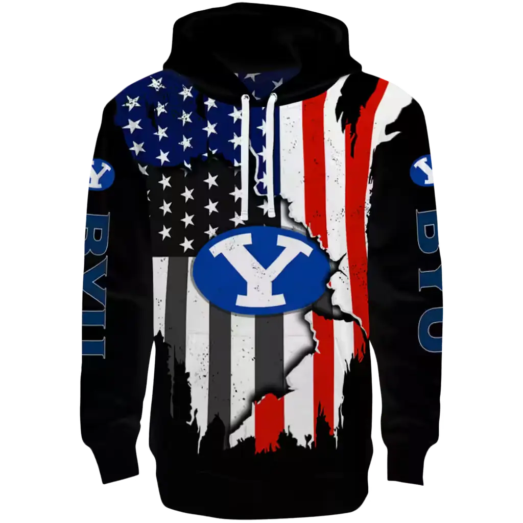 byu cougars american pride black hoodie best selling byu cougars american pride black hoodie best selling