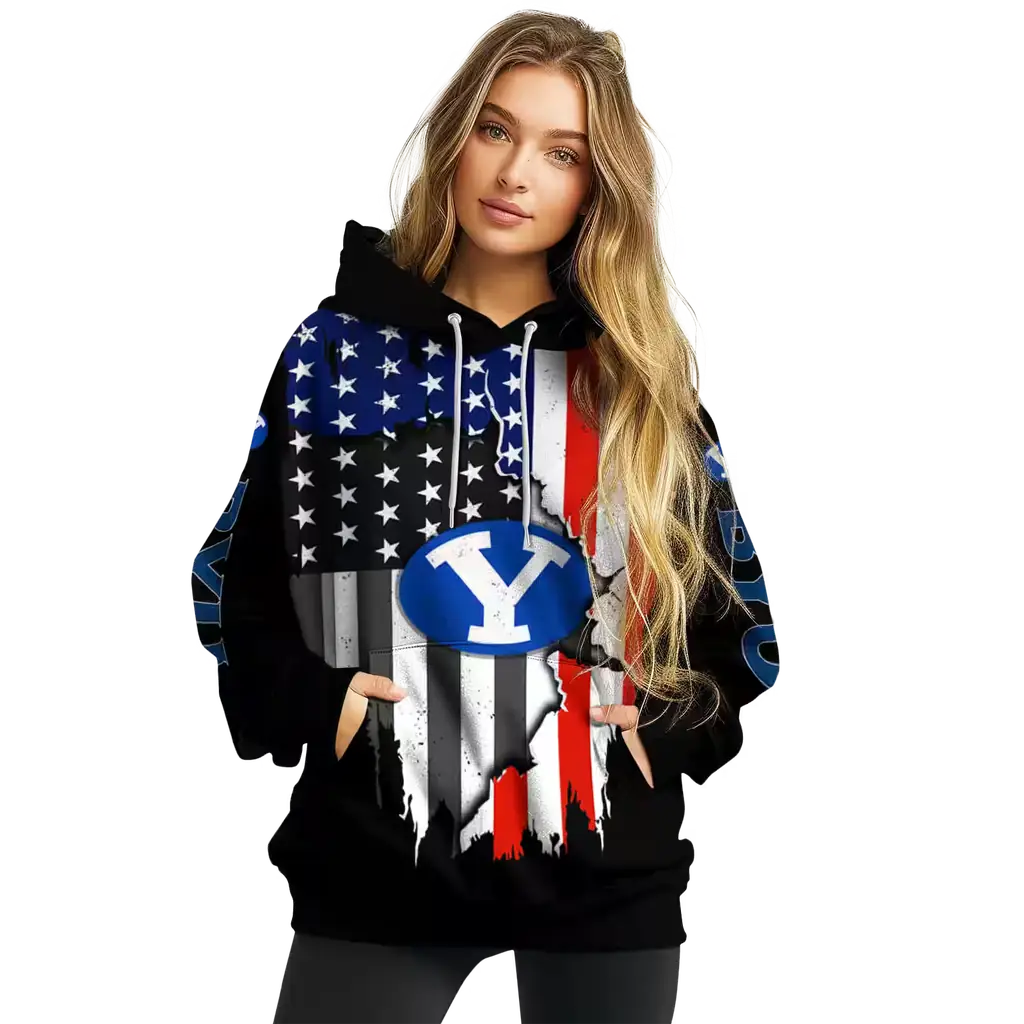 byu cougars american pride black hoodie high quality byu cougars american pride black hoodie high quality