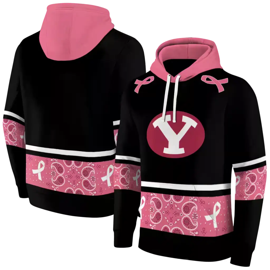 byu cougars awareness ribbon black pink hoodie fashion forward byu cougars awareness ribbon black pink hoodie fashion forward