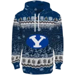 byu cougars christmas trees blue hoodie best selling