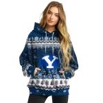 byu cougars christmas trees blue hoodie best selling
