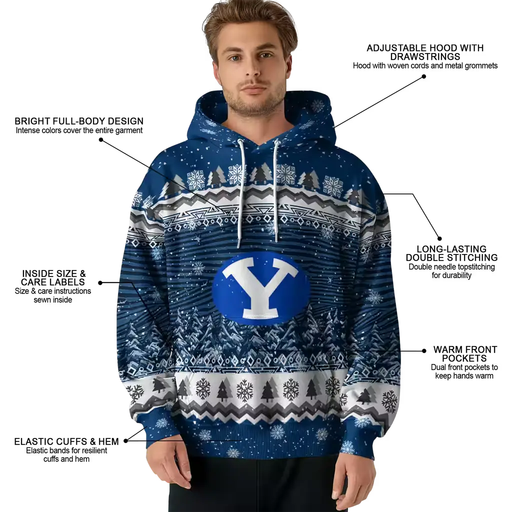 byu cougars christmas trees blue hoodie latest model byu cougars christmas trees blue hoodie latest model