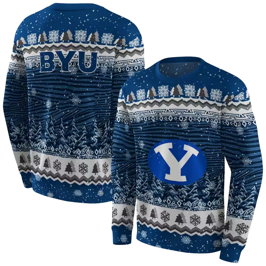 byu cougars christmas trees blue hoodie premium grade byu cougars christmas trees blue hoodie premium grade