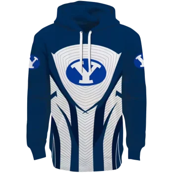 byu cougars concentric lines blue black hoodie best selling