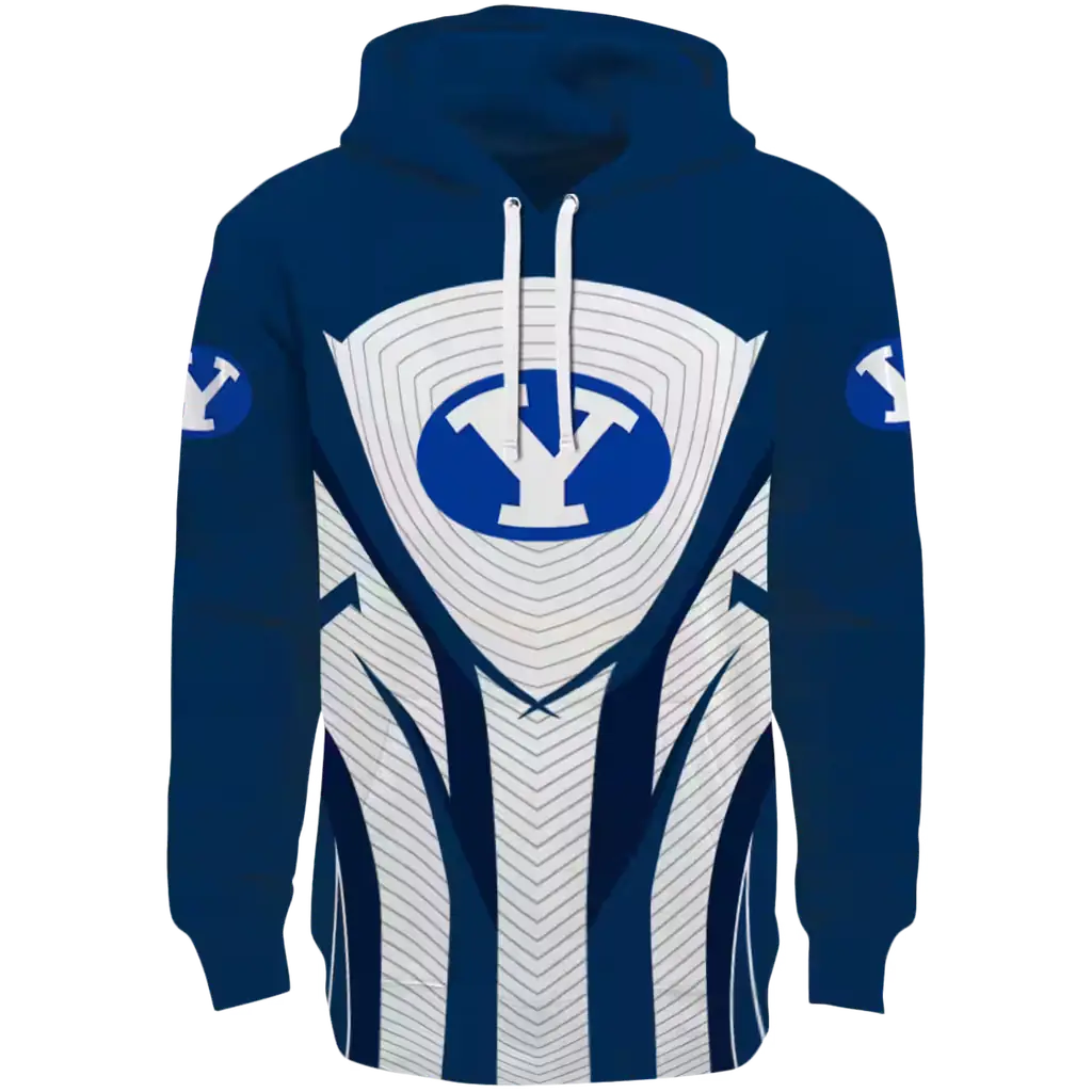 byu cougars concentric lines blue black hoodie best selling byu cougars concentric lines blue black hoodie best selling