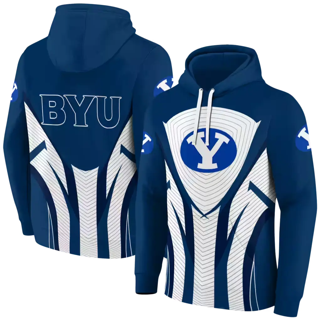 byu cougars concentric lines blue black hoodie fashion forward byu cougars concentric lines blue black hoodie fashion forward