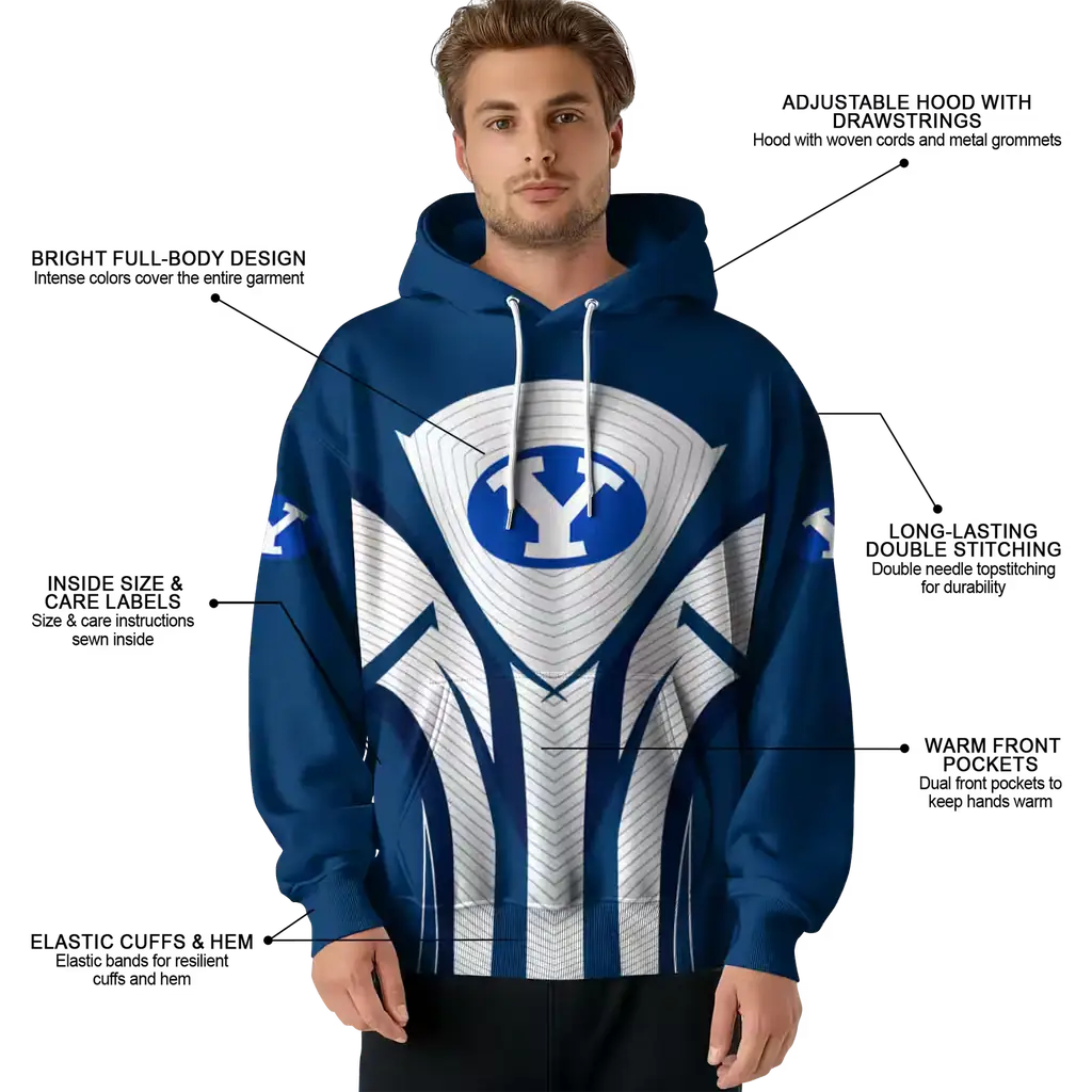 byu cougars concentric lines blue black hoodie latest model byu cougars concentric lines blue black hoodie latest model