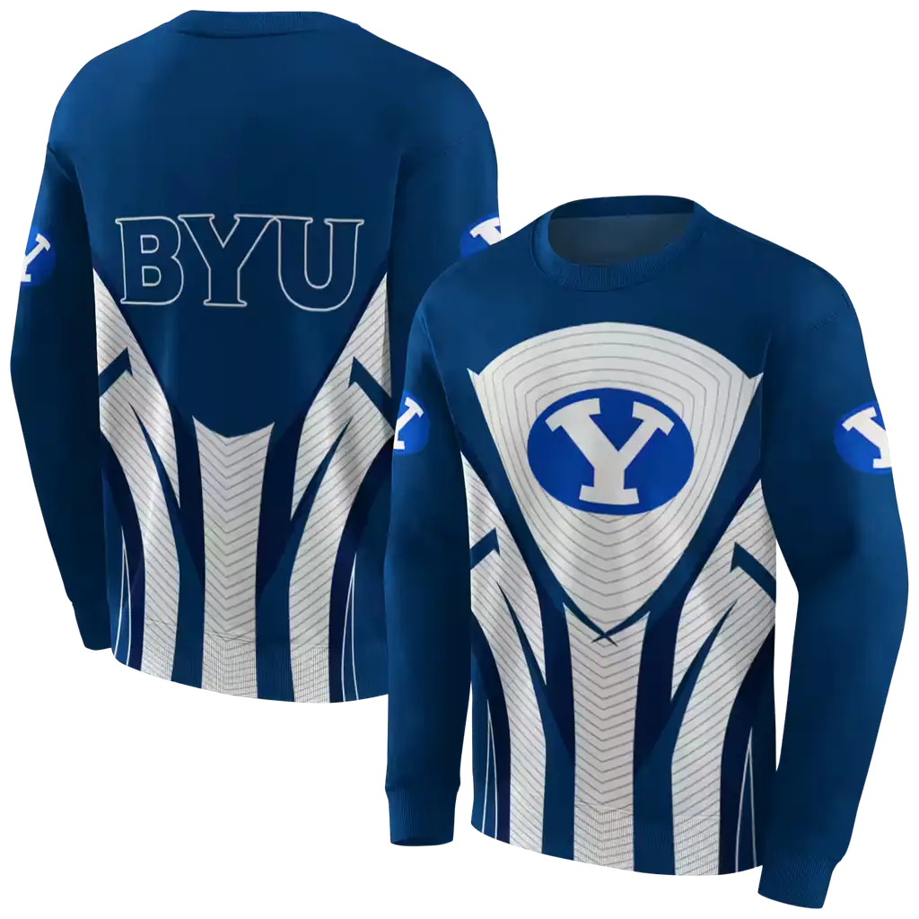 byu cougars concentric lines blue black hoodie premium grade byu cougars concentric lines blue black hoodie premium grade