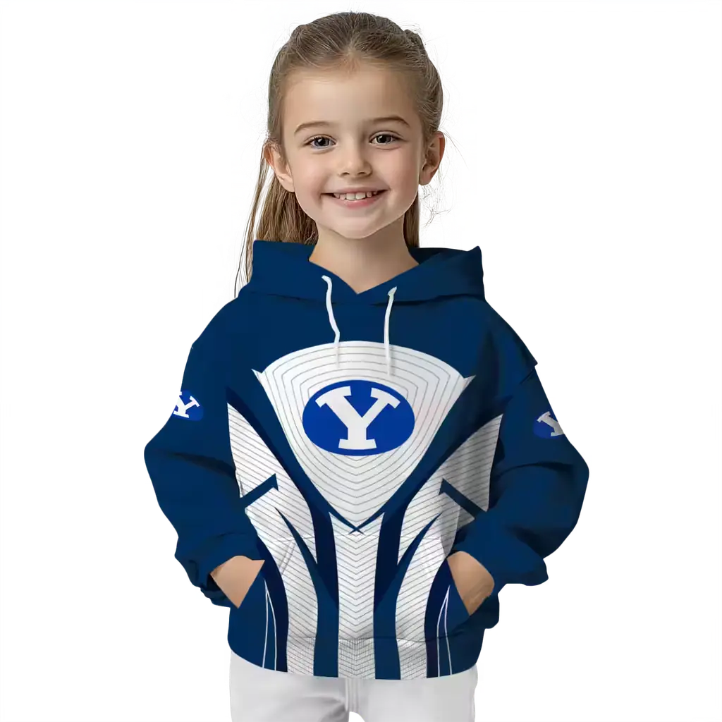 byu cougars concentric lines blue black hoodie top rated byu cougars concentric lines blue black hoodie top rated