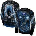 byu cougars demonic skull blue black hoodie best selling