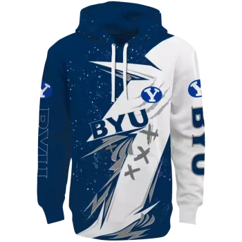 byu cougars dynamic slash blue white hoodie best selling