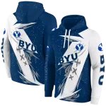 byu cougars dynamic slash blue white hoodie best selling