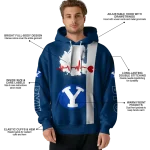 byu cougars football heartbeat blue hoodie best selling