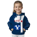 byu cougars football heartbeat blue hoodie best selling