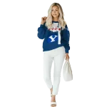 byu cougars football heartbeat blue hoodie best selling