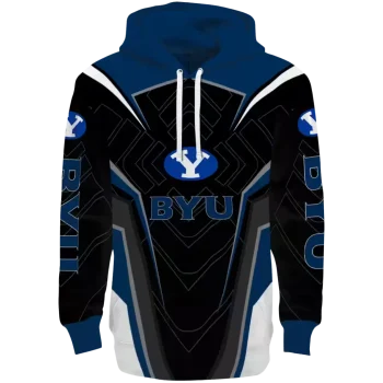 byu cougars futuristic pattern blue black hoodie best selling