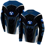 byu cougars futuristic pattern blue black hoodie best selling