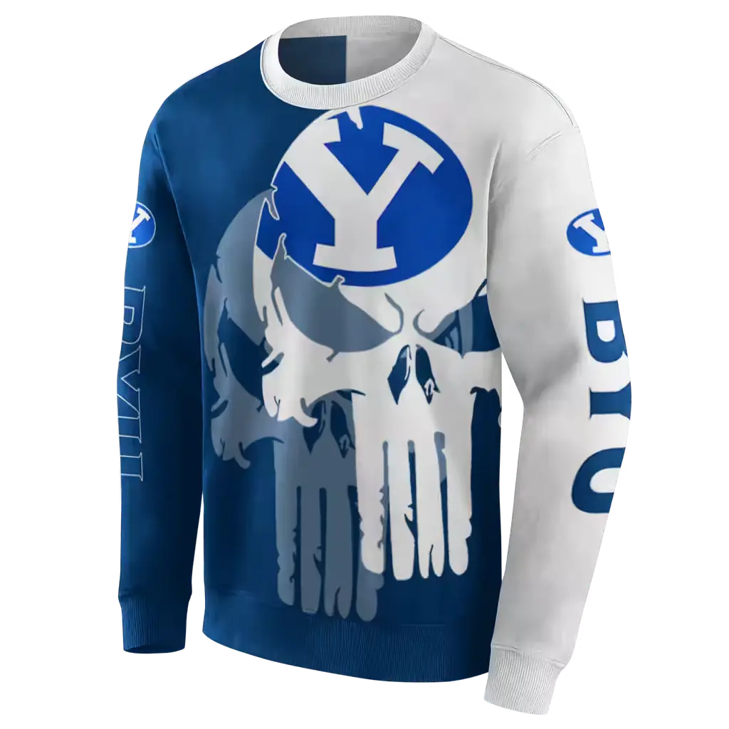 byu cougars graphic punisher blue white hoodie new arrival byu cougars graphic punisher blue white hoodie new arrival