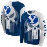 byu cougars graphic punisher blue white hoodie best selling