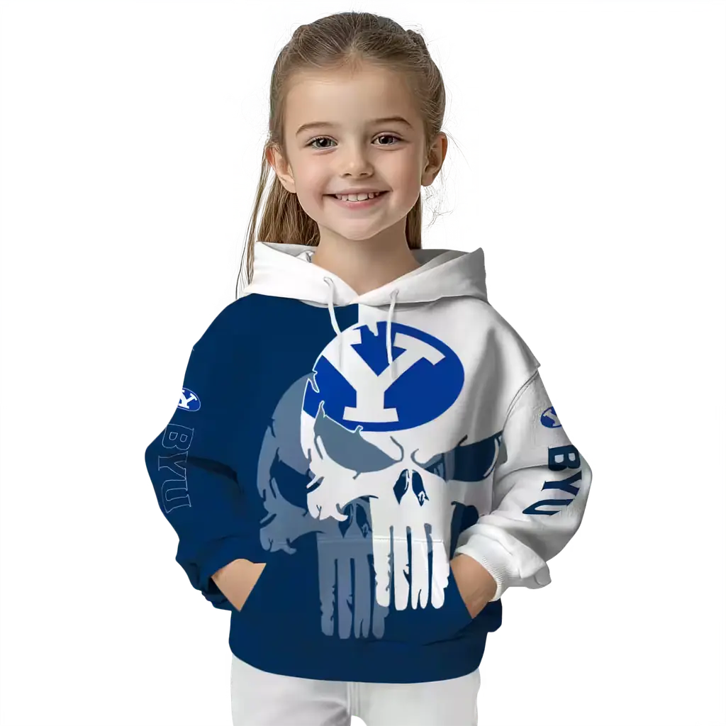 byu cougars graphic punisher blue white hoodie top rated byu cougars graphic punisher blue white hoodie top rated