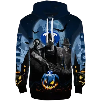 byu cougars halloween vibes blue black hoodie best selling