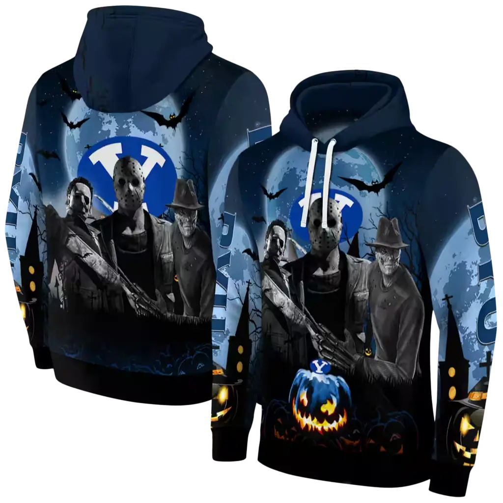 byu cougars halloween vibes blue black hoodie fashion forward byu cougars halloween vibes blue black hoodie fashion forward