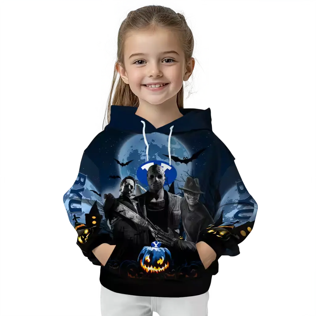 byu cougars halloween vibes blue black hoodie top rated byu cougars halloween vibes blue black hoodie top rated