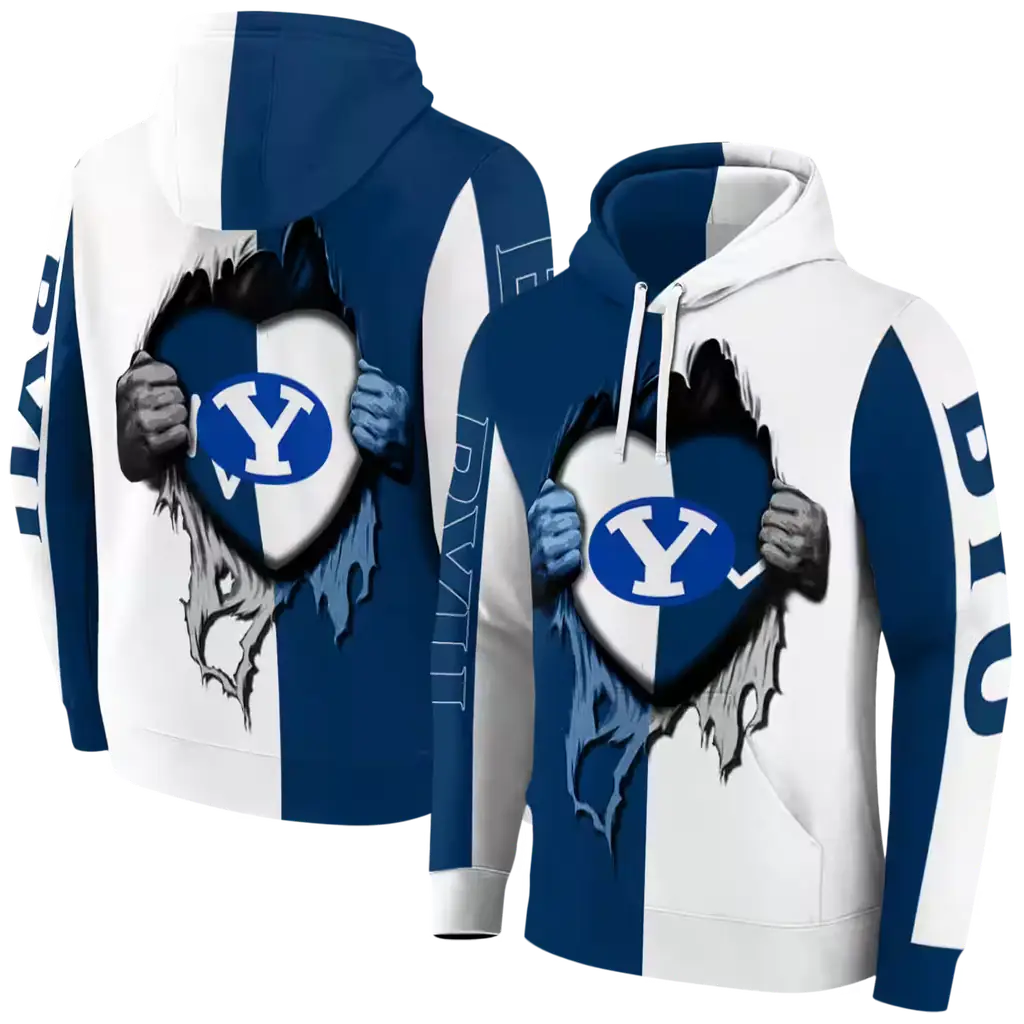 byu cougars heartbeat graphic blue hoodie fashion forward byu cougars heartbeat graphic blue hoodie fashion forward