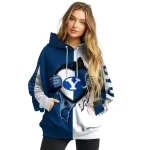 byu cougars heartbeat graphic blue hoodie best selling