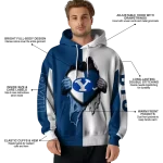 byu cougars heartbeat graphic blue hoodie best selling