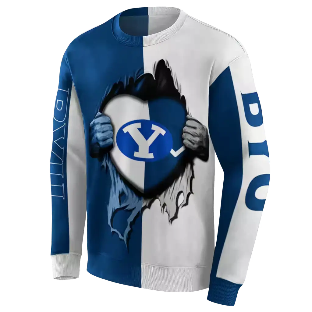 byu cougars heartbeat graphic blue hoodie new arrival byu cougars heartbeat graphic blue hoodie new arrival
