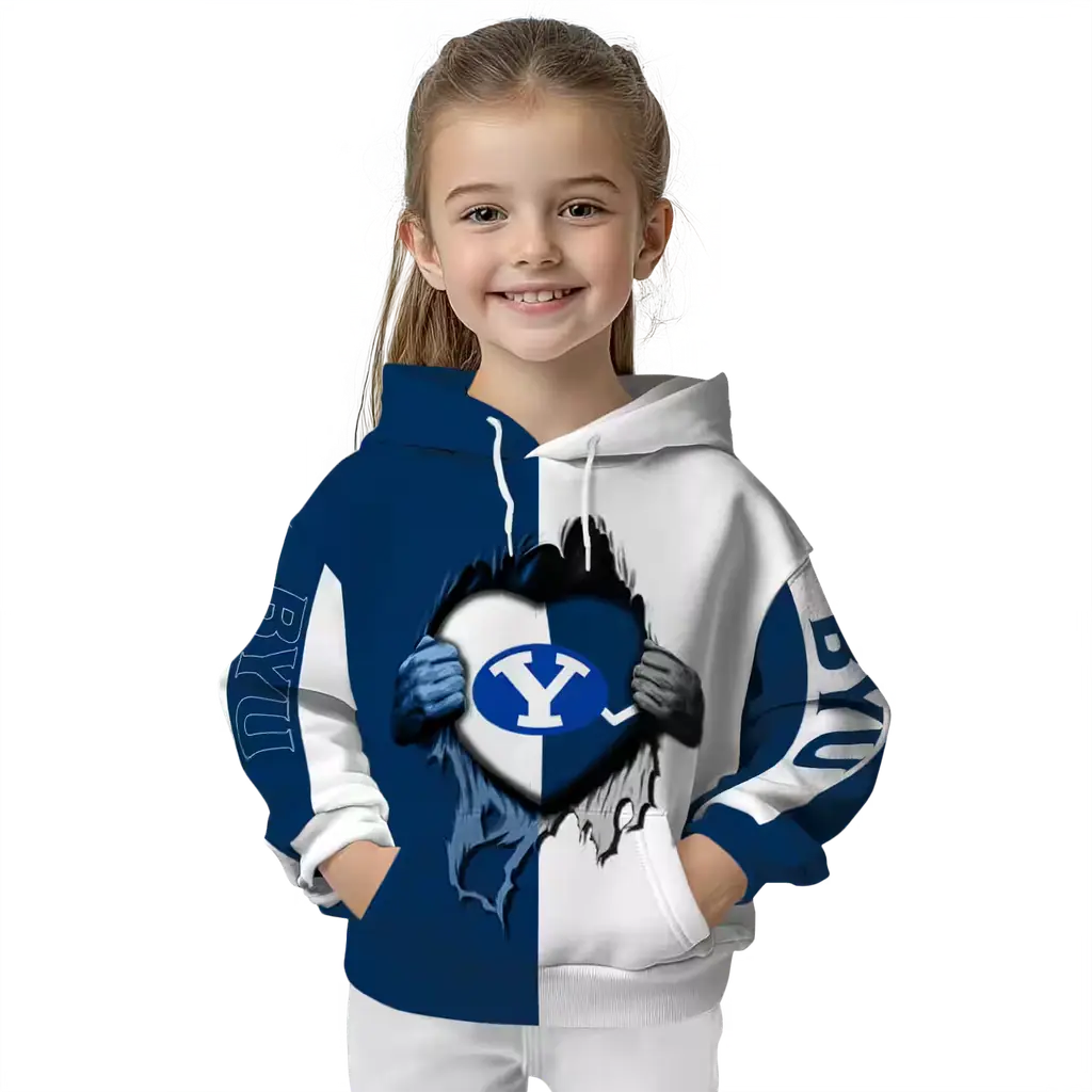 byu cougars heartbeat graphic blue hoodie top rated byu cougars heartbeat graphic blue hoodie top rated