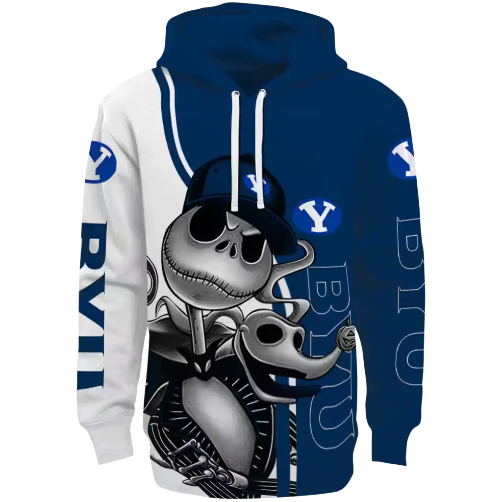 byu cougars jack skellington blue hoodie best selling byu cougars jack skellington blue hoodie best selling