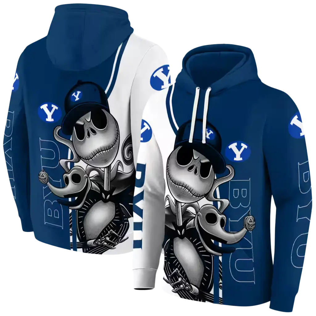 byu cougars jack skellington blue hoodie fashion forward byu cougars jack skellington blue hoodie fashion forward
