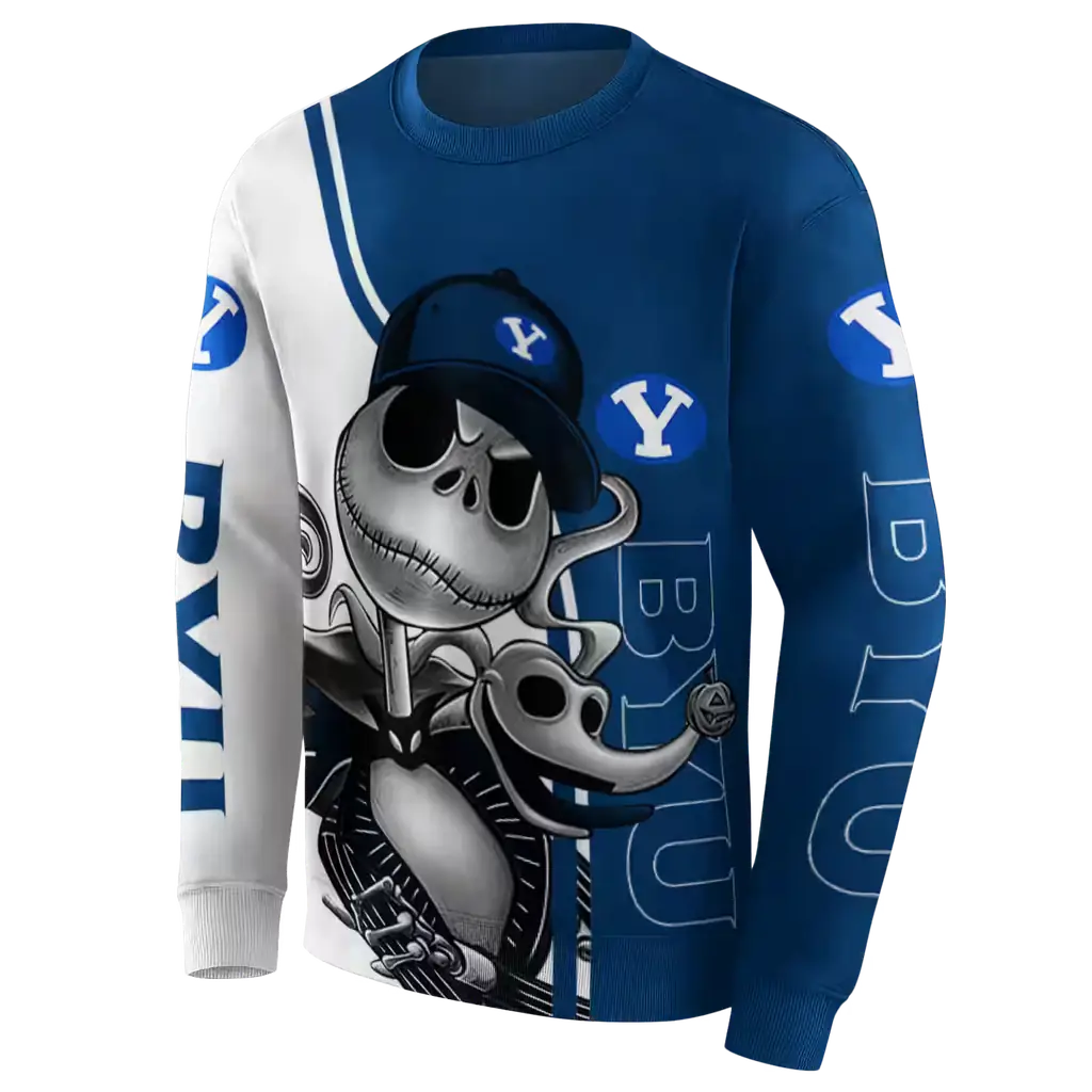 byu cougars jack skellington blue hoodie new arrival byu cougars jack skellington blue hoodie new arrival