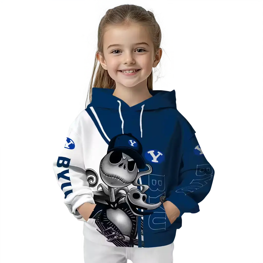 byu cougars jack skellington blue hoodie top rated byu cougars jack skellington blue hoodie top rated