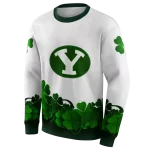 byu cougars lucky motif white green hoodie best selling