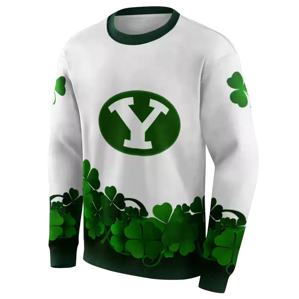 byu cougars lucky motif white green hoodie new arrival byu cougars lucky motif white green hoodie new arrival